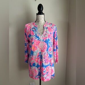 Lilly Pulitzer Vibrant Pink and Blue Tunic